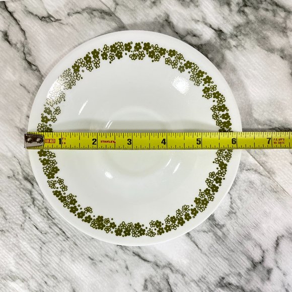 Vintage 1970's Corelle Spring Blossom Green Crazy Daisy Saucers Set of 3 - Picture 3 of 3